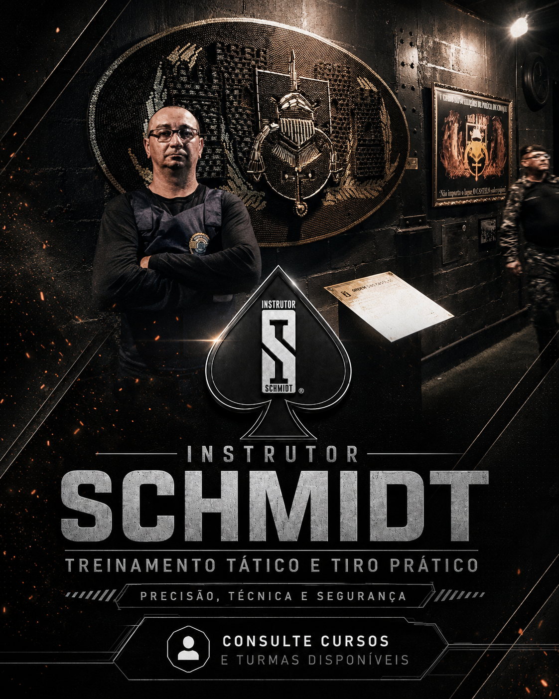 Arte Instrutor Schmidt em ambiente tatico